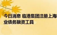 今日消息 临港集团注册上海临港新片区首单多品种非金融企业债务融资工具