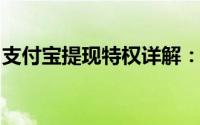 支付宝提现特权详解：权益、操作及注意事项