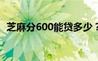 芝麻分600能贷多少？解析贷款额度及条件