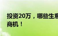 投资20万，哪些生意最赚钱？全面解析赚钱商机！